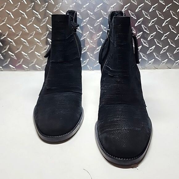PAUL GREEN MALIBU SLICED ZIP ANKLE BOOTIES BLACK NUBUCK NWOB SIZE 8.5 - Picture 4 of 16